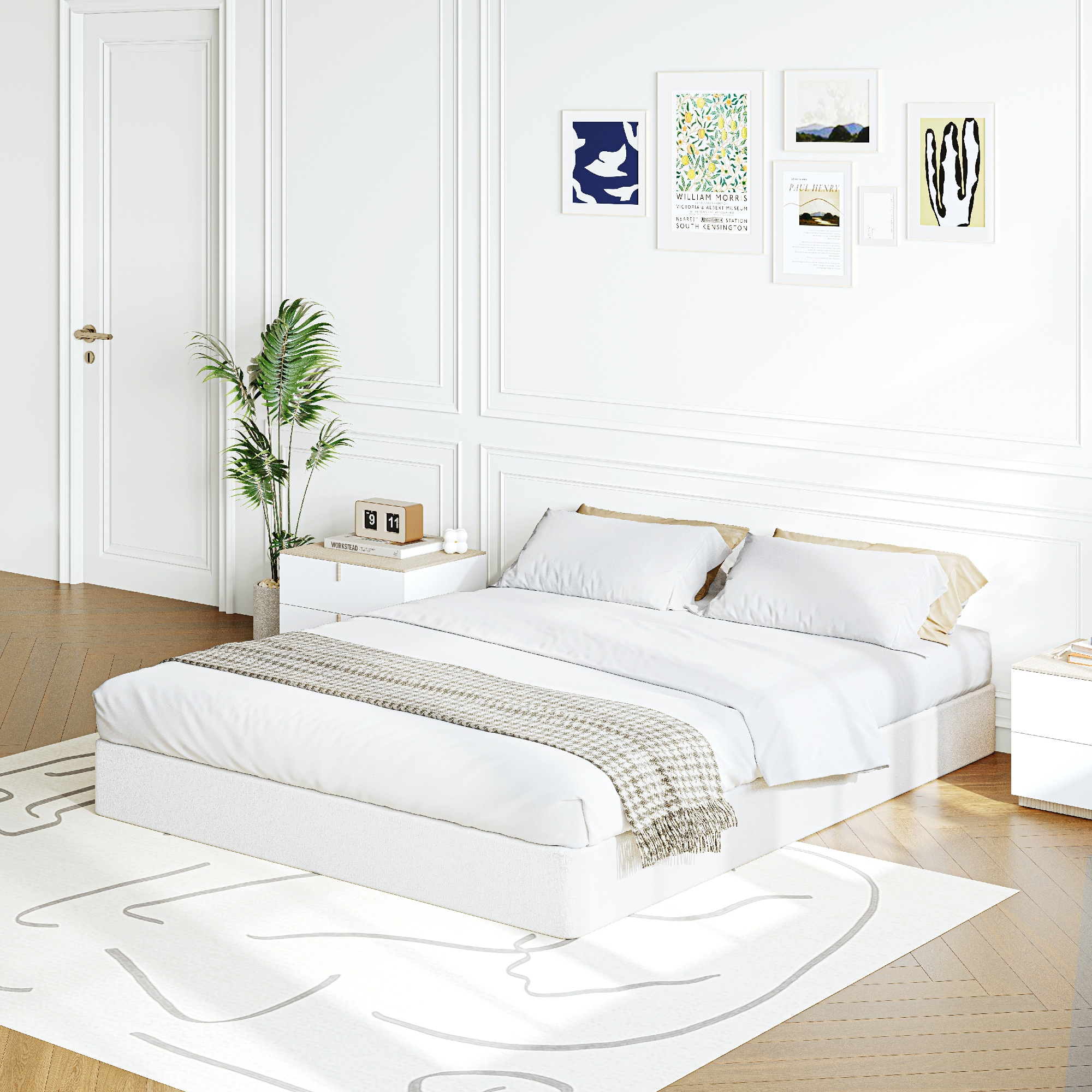 ULIESC 7 inch King Metal Box Spring, Sturdy Mattress Foundation, Fabric Cover Included, Easy Assembly