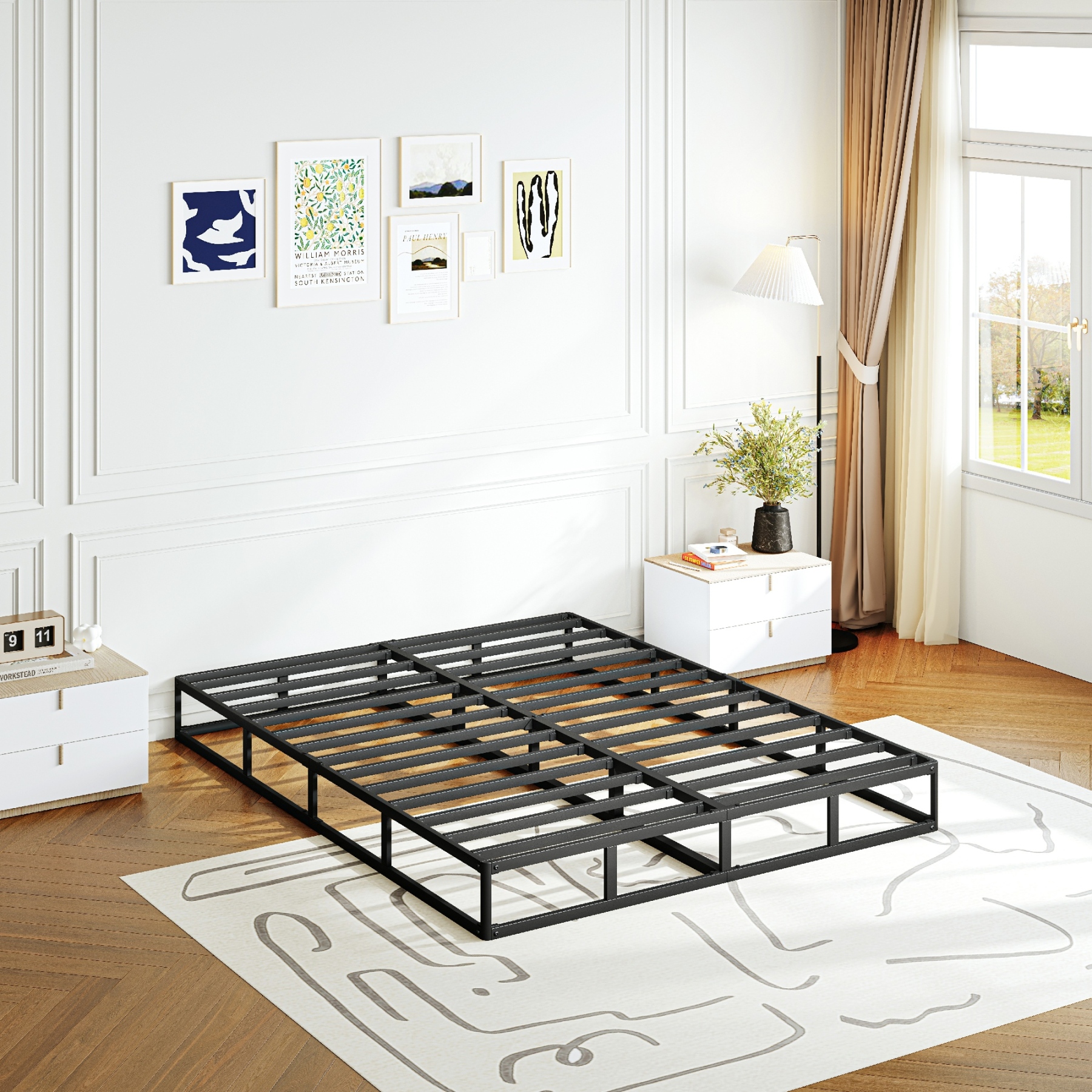 ULIESC 7 inch King Metal Box Spring, Sturdy Mattress Foundation, Fabric Cover Included, Easy Assembly