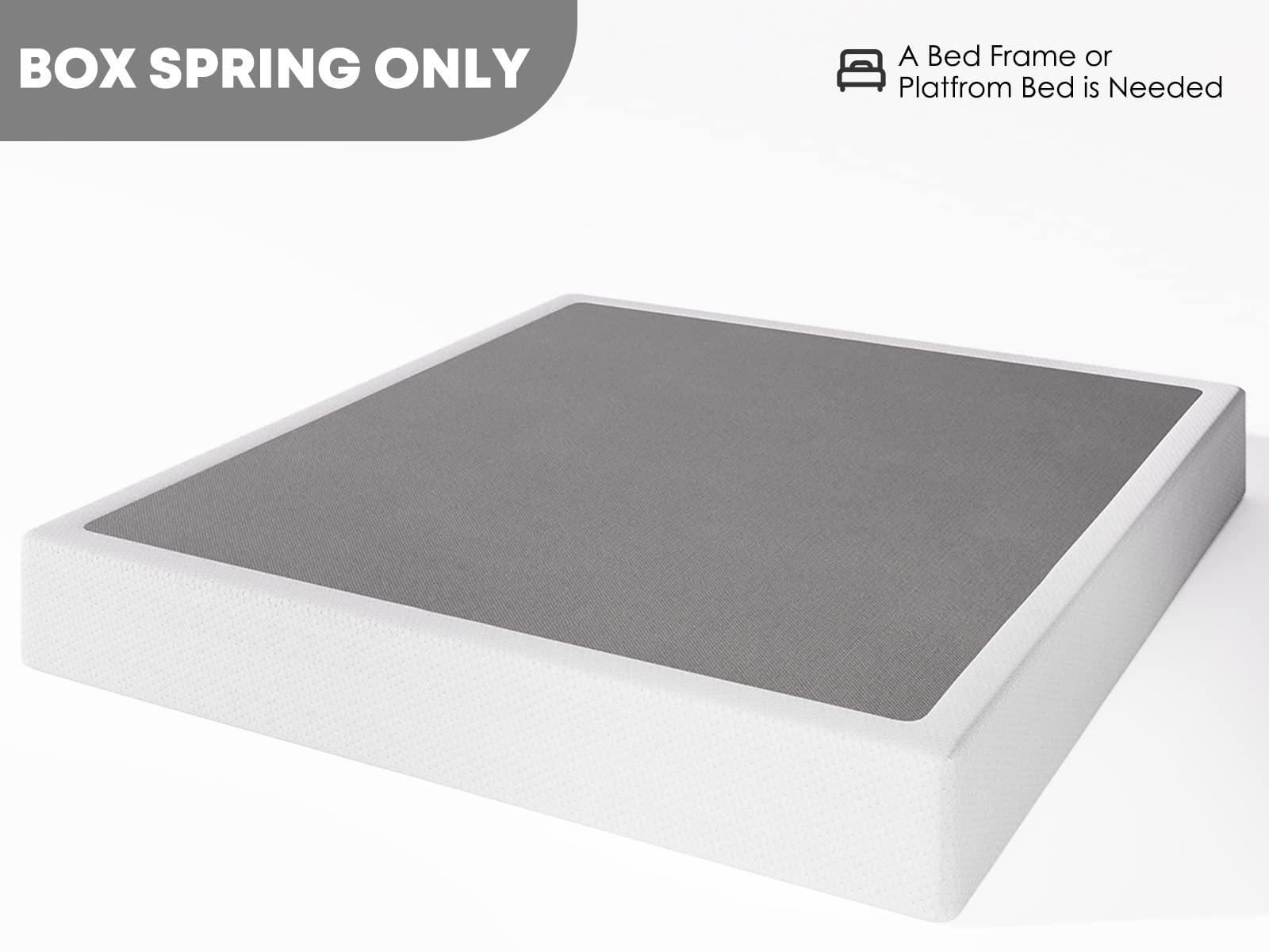 ULIESC 7 Inch Full Size Box Spring, Full Box Spring Only, Metal Box Spring Full with Fabric Cover, Sturdy Mattress Foundation, Noise Free, Non-Slip, Easy Assembly