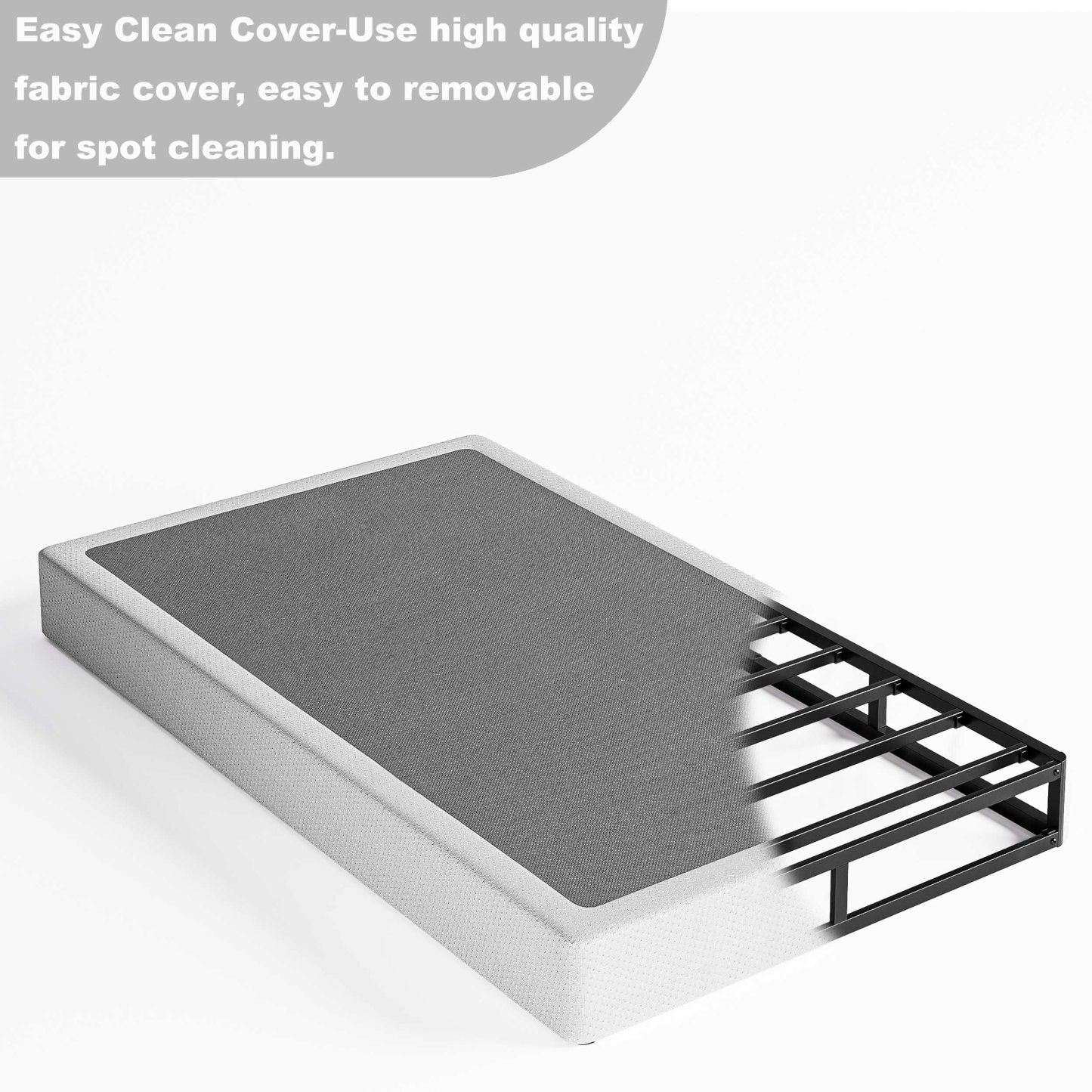 ULIESC 7 Inch Twin Box Spring, Twin Size Box Spring Only, Metal Box Spring Twin with Fabric Cover, Sturdy Mattress Foundation, Noise Free, Non-Slip, Easy Assembly