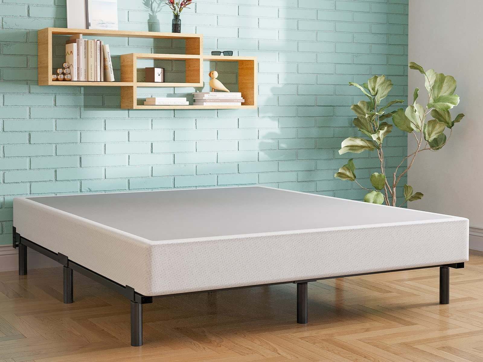 ULIESC Queen Size Bed Frame, 7 Inch Metal Bed Frame, Low Profile Bed Base For Box Spring, Easy Assembly, Black