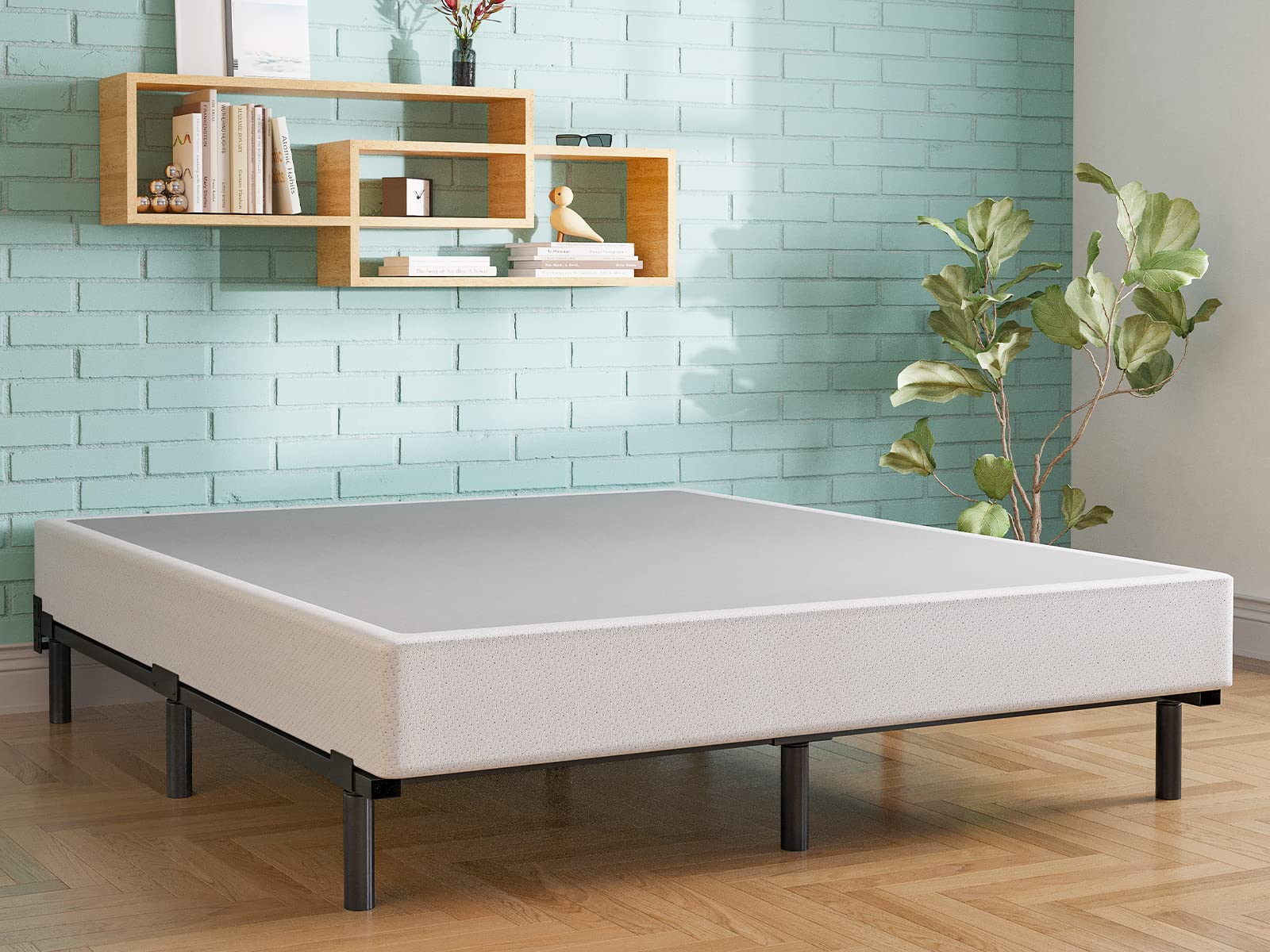 ULIESC King Size Bed Frame, 7 Inch Metal Bed Frame, Low Profile Bed Base For Box Spring, Easy Assembly, Black