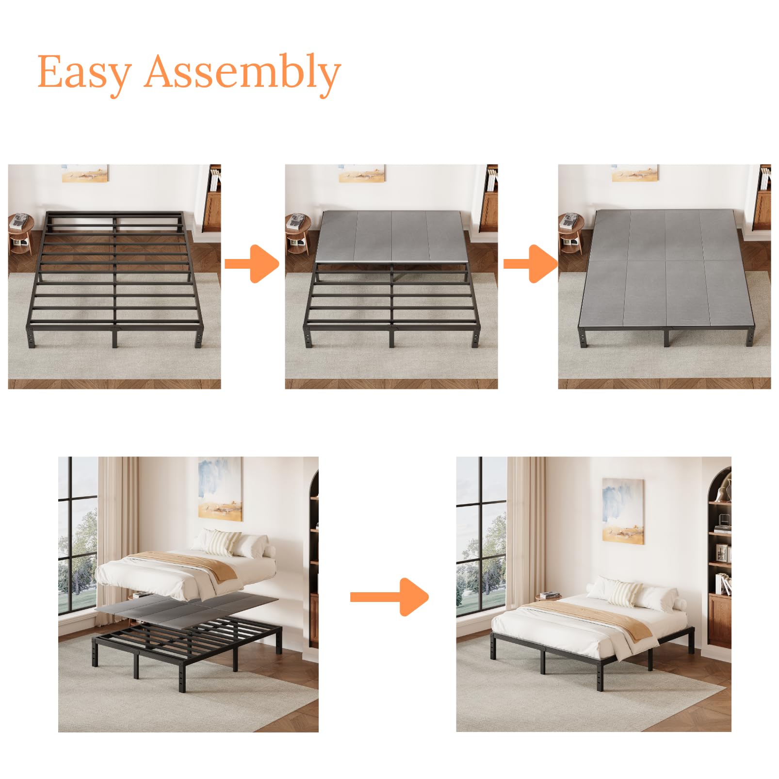 Siblance Heavy Duty Twin Bunkie Board, Low Profile Mattress Support Board, Fully Assembled Bed Support