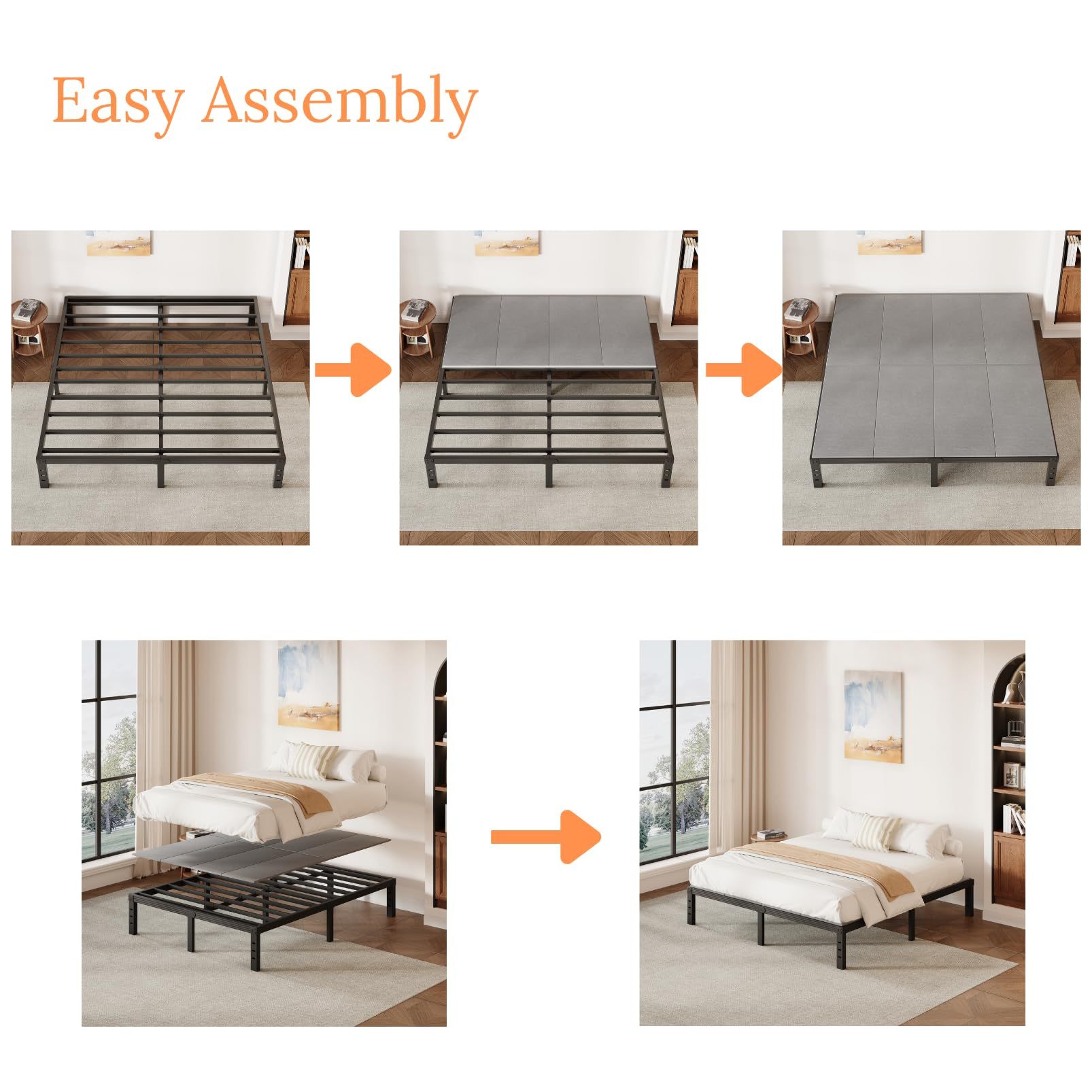 Siblance Heavy Duty Twin Bunkie Board, Low Profile Mattress Support Board, Fully Assembled Bed Support
