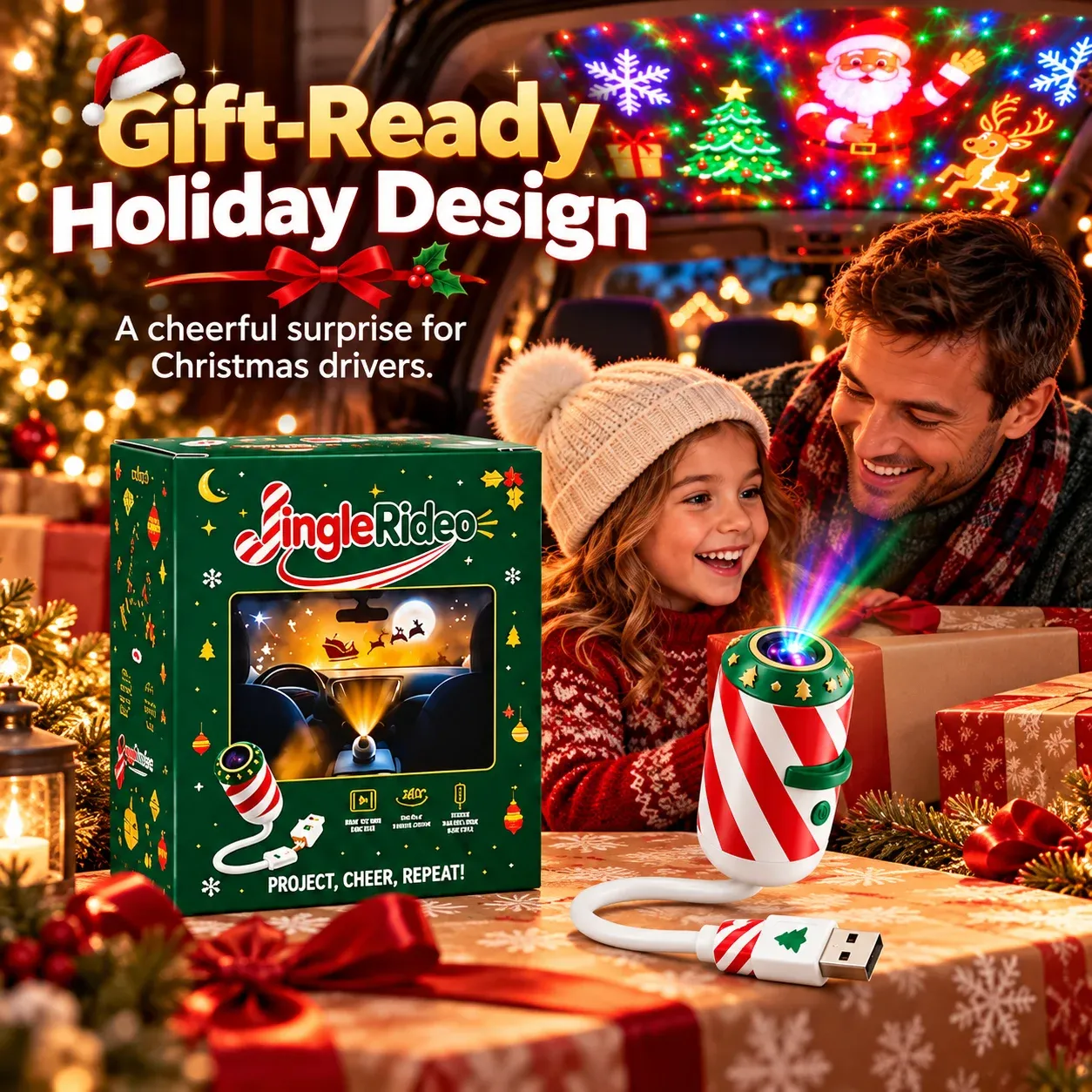 🎅 USB-s karácsonyi projektor – Varázsold ablakaidat varázslatos ünnepi fényjátékká! 🎄