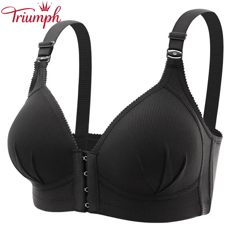 TRIUMPH - 3 DB 💥 Nagy méretű női melltartók Szexi egyszínű acélgyűrűs, nem mágneses csatos fehérnemű