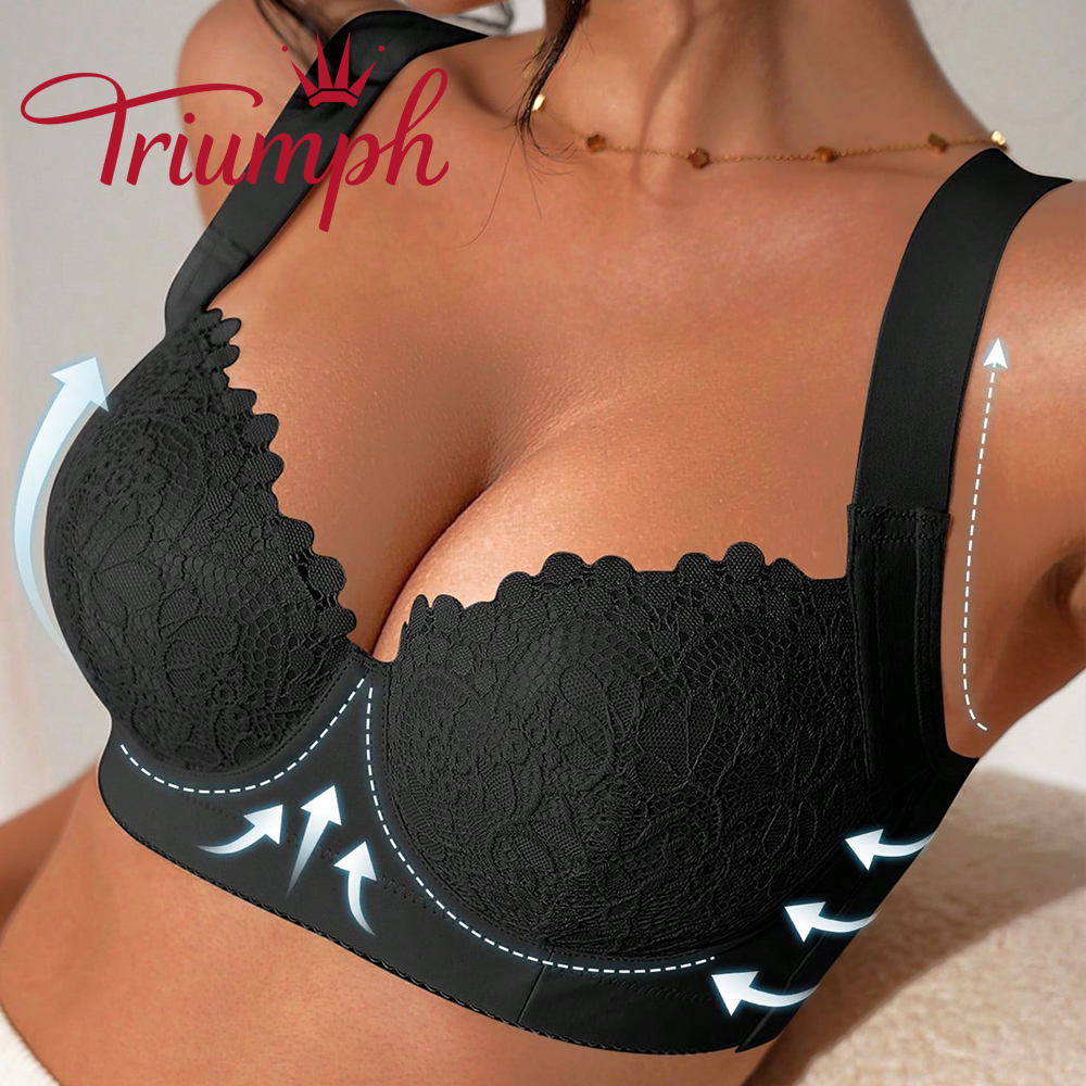 Triumph - (3 db) Puha és kényelmes csipkeszegélyű melltartó