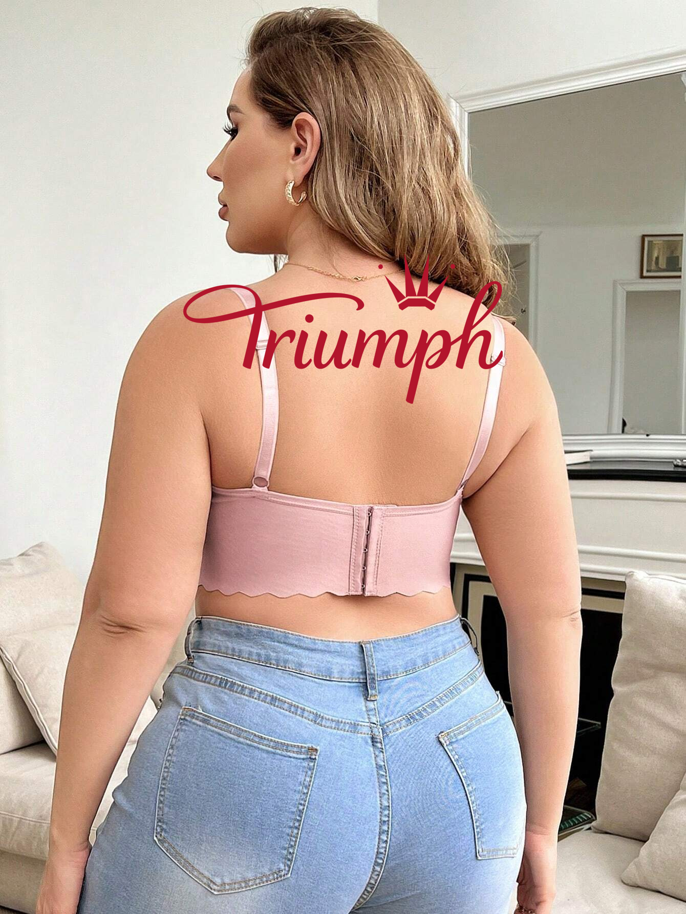 Triumph - 3 db (75A-110F) 💝Nagy méretű csipke toldás nélküli, aládrót nélküli melltartó fehérnemű
