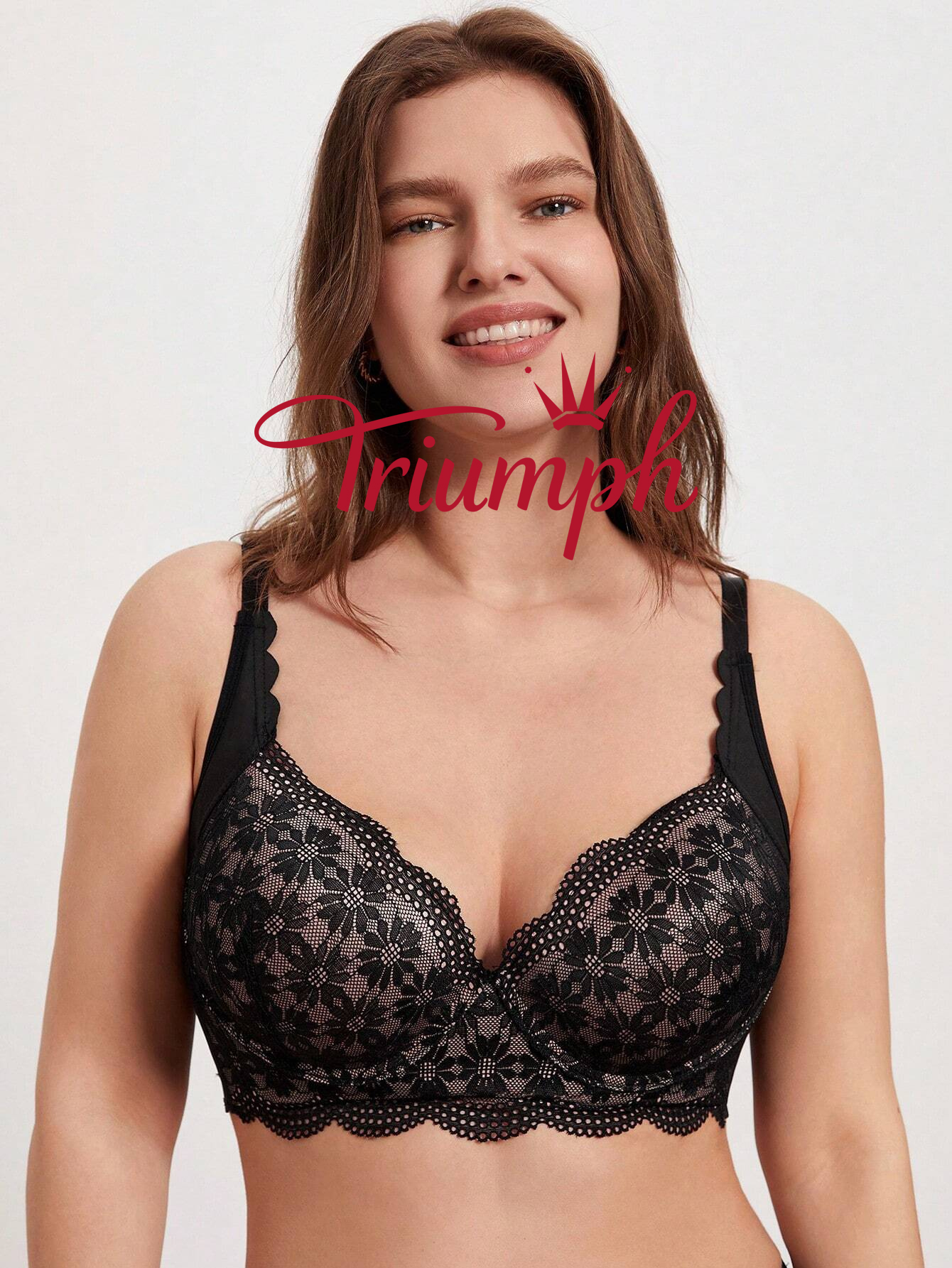 Triumph - 3 db (75A-110F) 💝Nagy méretű csipke toldás nélküli, aládrót nélküli melltartó fehérnemű