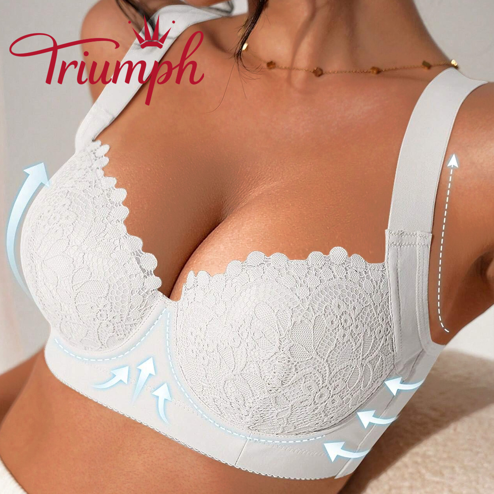 Triumph - (3 db) Puha és kényelmes csipkeszegélyű melltartó