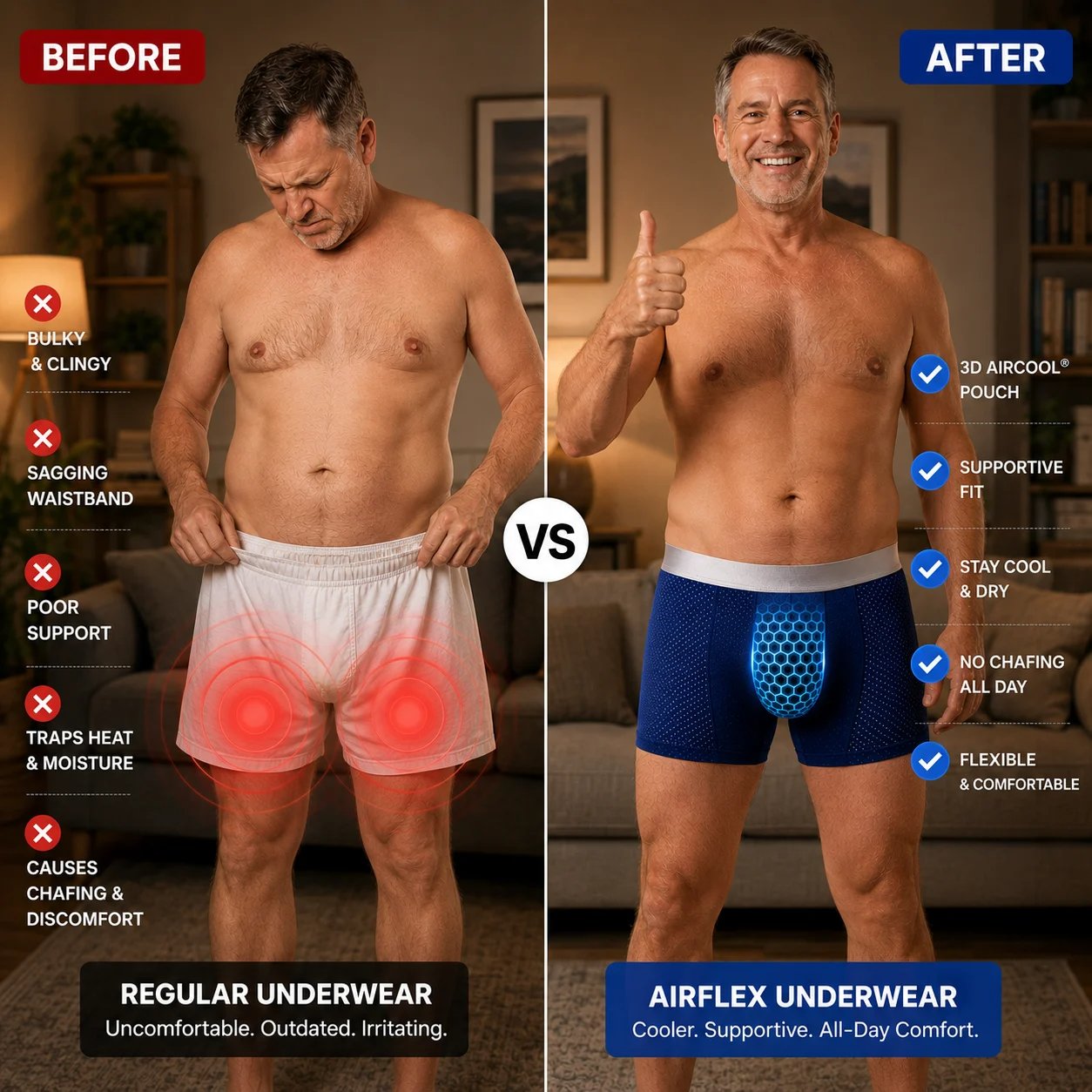 2026-OS KIÁRUSÍTÁS AirFlex™ Prémium Szivárgásmentes IceSilk Mesh Férfi Boxer Alsó