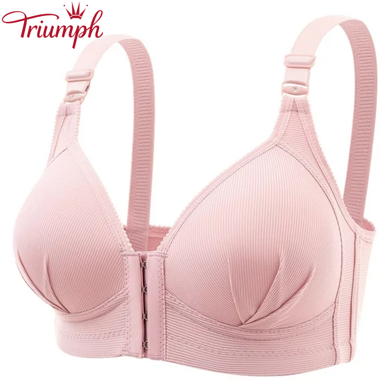 TRIUMPH - 3 DB 💥 Nagy méretű női melltartók Szexi egyszínű acélgyűrűs, nem mágneses csatos fehérnemű