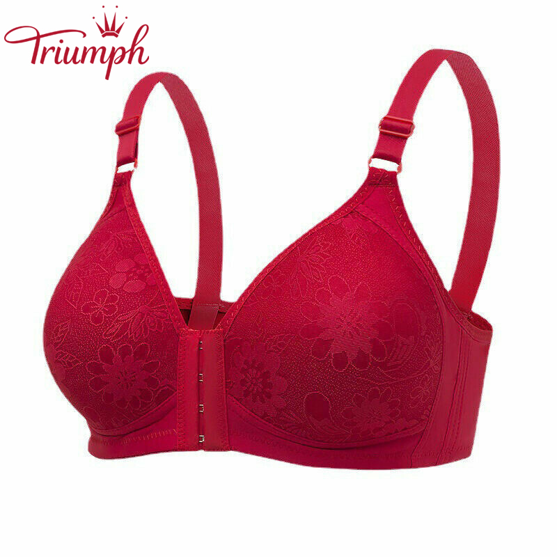 TRIUMPH - 3 DB 💥 Biustonosz damski zapinany z przodu, bezszwowy, z kwiatowym wzorem