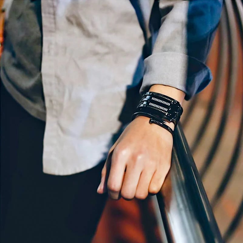 🎁Utolsó napi akció 49% KEDVEZMÉNY⌚✨ Férfi bináris LED karóra – rozsdamentes acél, kék fény, sportos, vízálló, modern ⚡