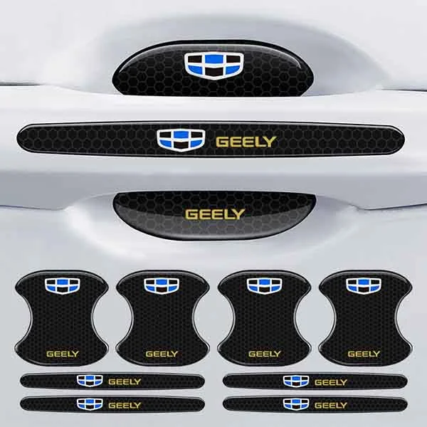 Szénszálas autós ajtókilincs kesztyű + autós ütközésgátló csíkok (8 db/1 szett)