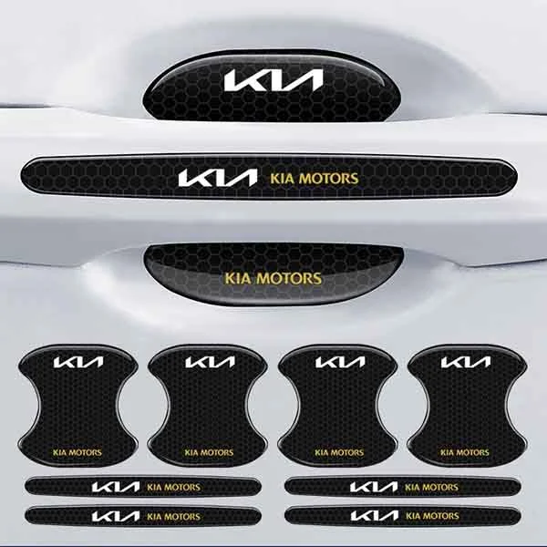 Szénszálas autós ajtókilincs kesztyű + autós ütközésgátló csíkok (8 db/1 szett)