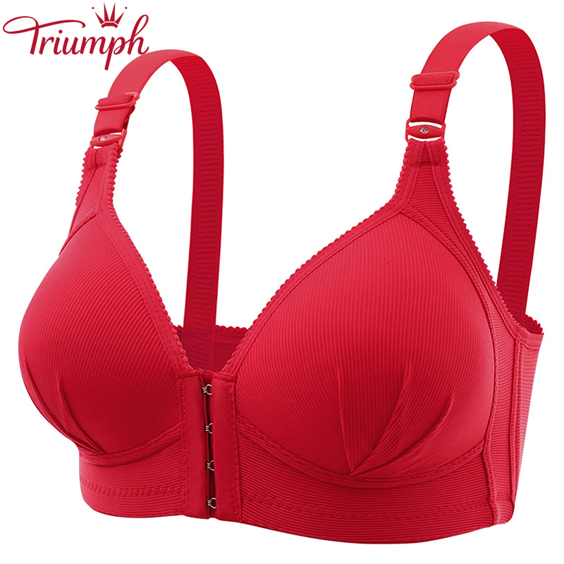 TRIUMPH - 3 DB 💥 Nagy méretű női melltartók Szexi egyszínű acélgyűrűs, nem mágneses csatos fehérnemű