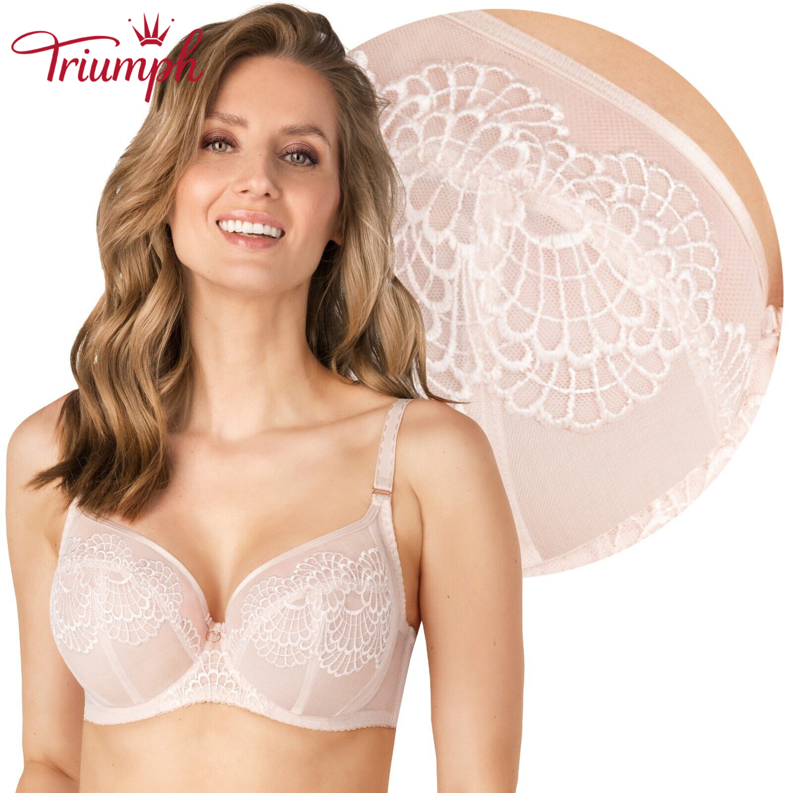 Triumph - (3 db) Női FÉLPUHA csipke melltartó