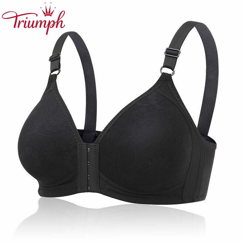 TRIUMPH - 3 DB 💥 Biustonosz damski zapinany z przodu, bezszwowy, z kwiatowym wzorem