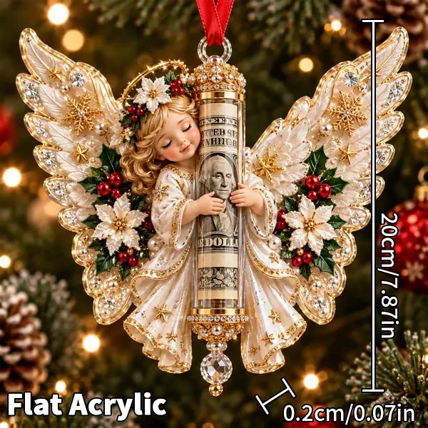 ⏰LAST DAY SALE 50% OFF !👼💵 3D Angel Christmas Cash Gift Ornament – Holiday Money Holder Keepsake ✨