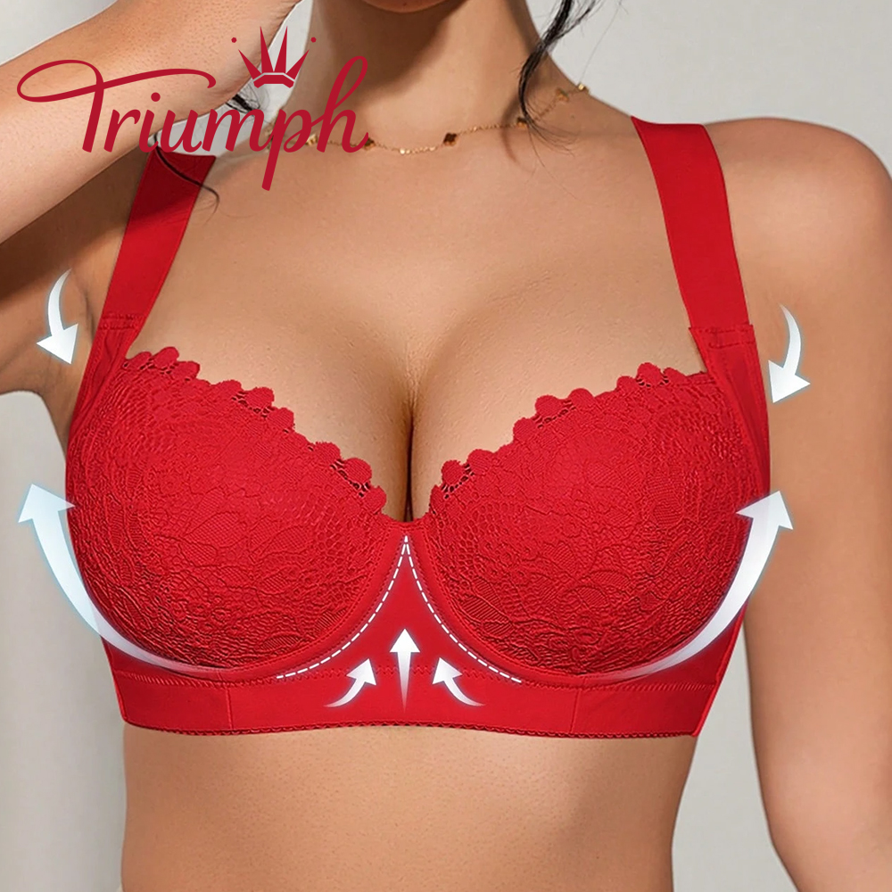 Triumph - (3 db) Puha és kényelmes csipkeszegélyű melltartó