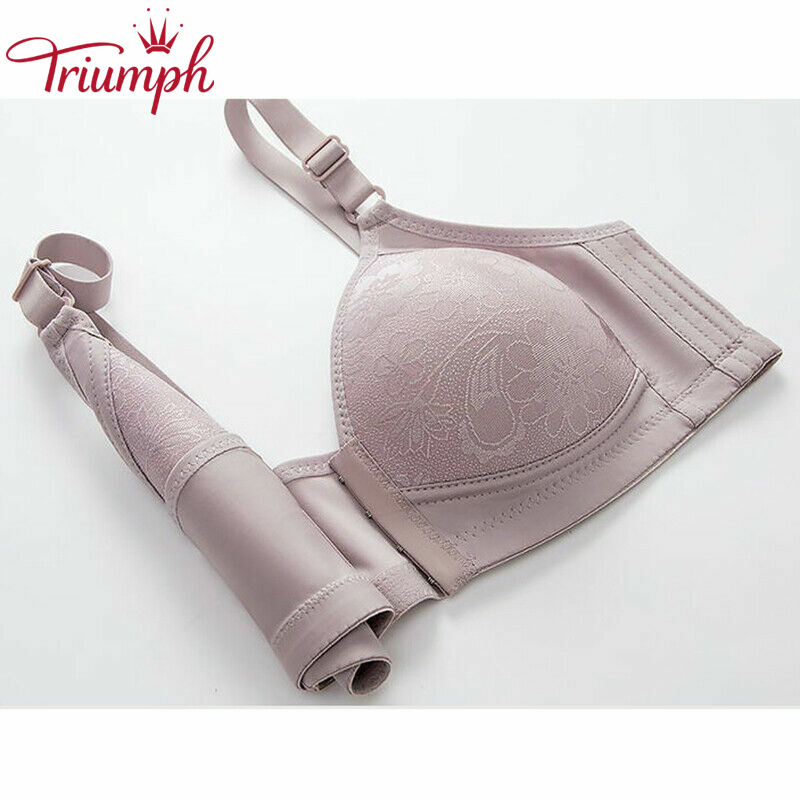 TRIUMPH - 3 DB 💥 Biustonosz damski zapinany z przodu, bezszwowy, z kwiatowym wzorem