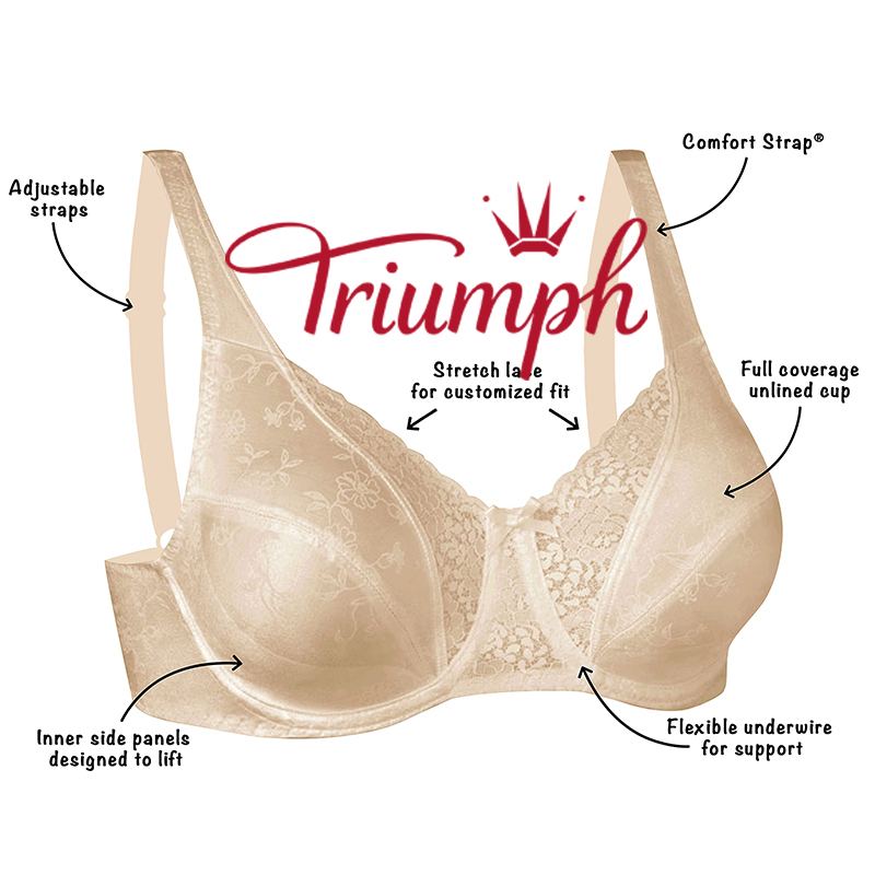 Triumph® – 3 részes💖Virágos No Underwire teljes fedésű melltartó