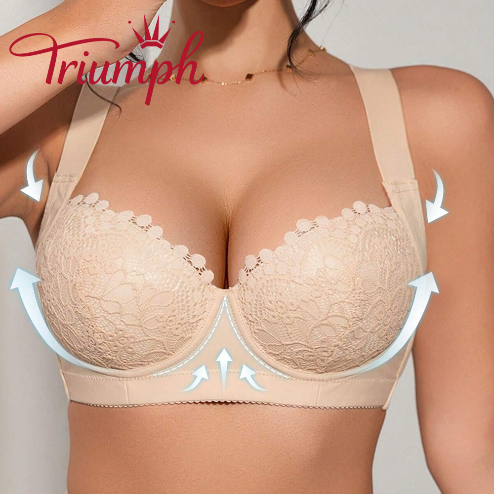 Triumph - (3 db) Puha és kényelmes csipkeszegélyű melltartó