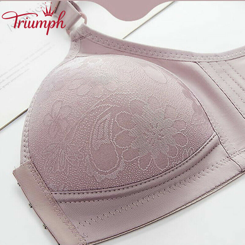 TRIUMPH - 3 DB 💥 Biustonosz damski zapinany z przodu, bezszwowy, z kwiatowym wzorem