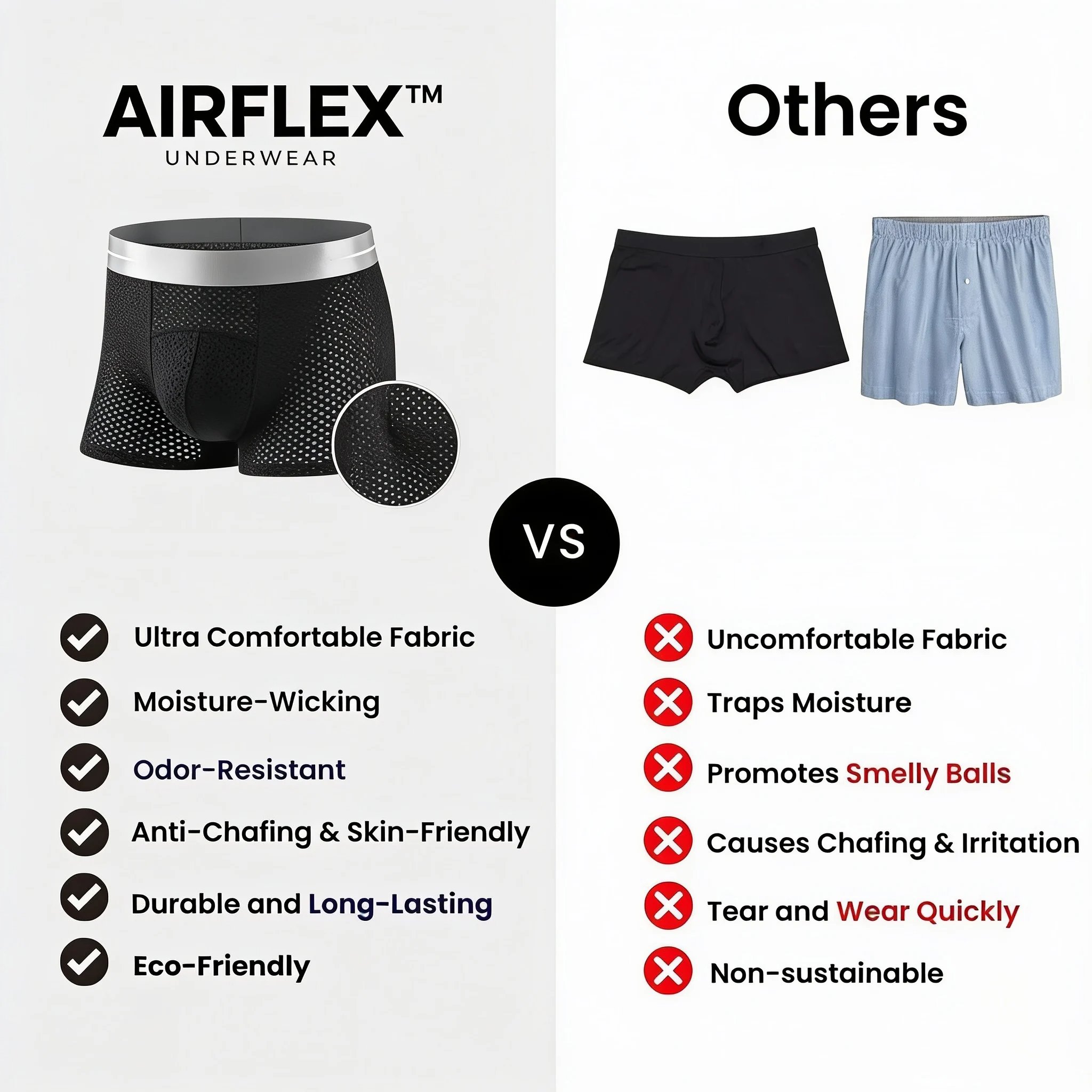 2026-OS KIÁRUSÍTÁS AirFlex™ Prémium Szivárgásmentes IceSilk Mesh Férfi Boxer Alsó