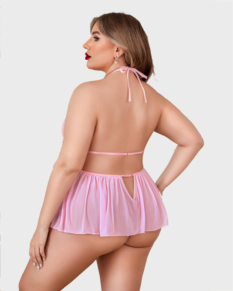 Nagy méretű Deep V csipke Bodysuit Teddy