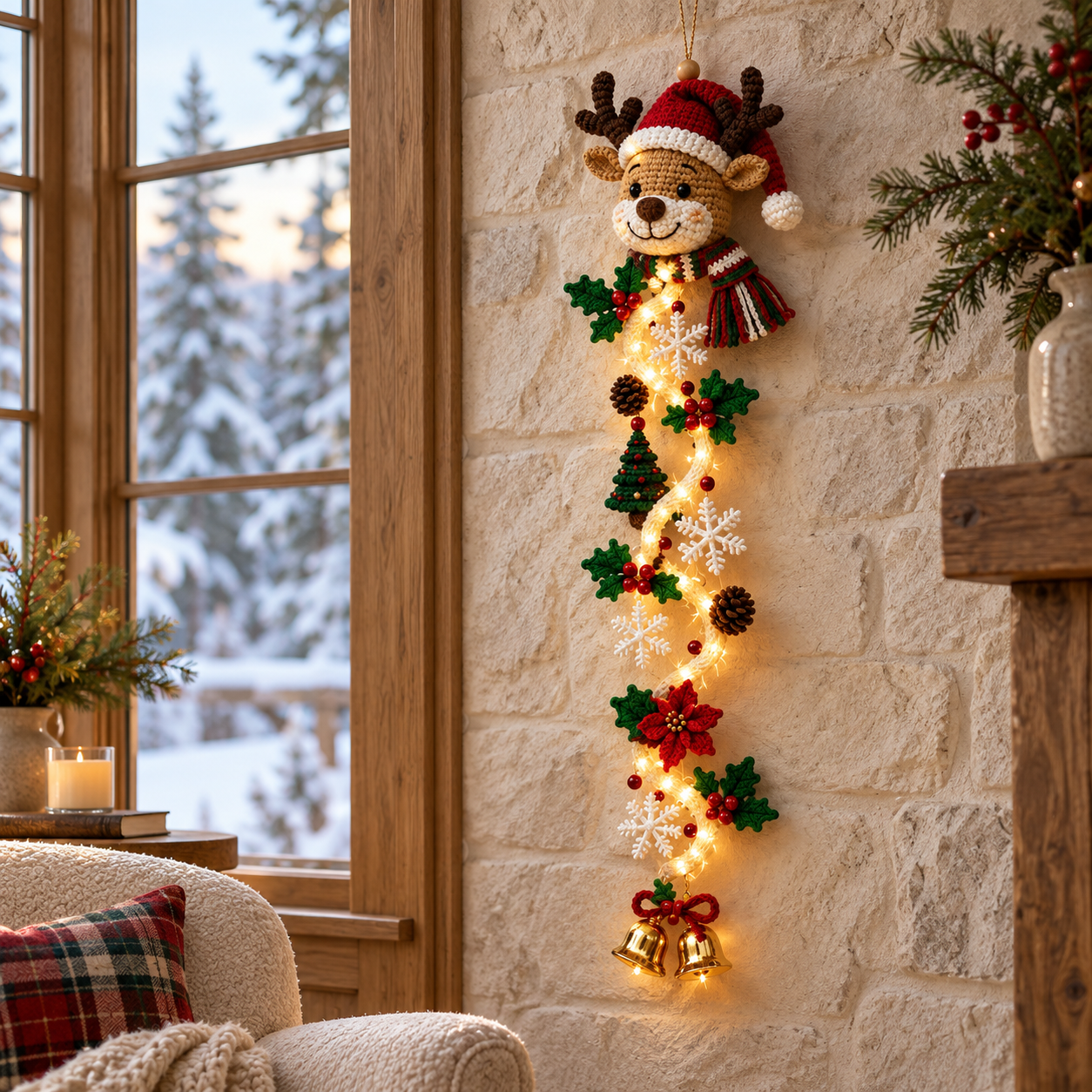 🎄 Világító karácsonyi ajtódísz