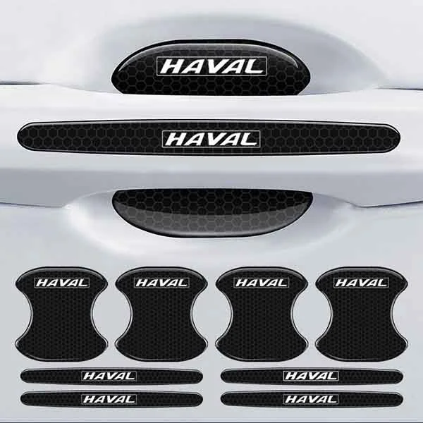 Szénszálas autós ajtókilincs kesztyű + autós ütközésgátló csíkok (8 db/1 szett)