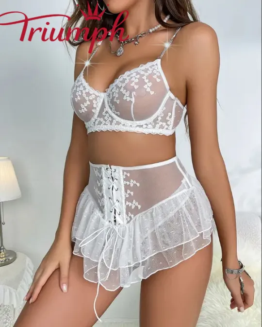 Triumph❤️A szexi szív alakú csipke alsónemű szett rendkívül szexi, ✨Női csipke szexi fehérnemű