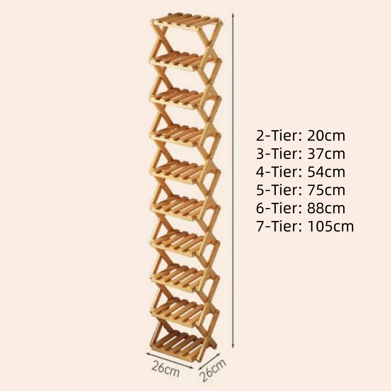 🔥50% discount while stocks last!🎉Durable, foldable bamboo shoe rack