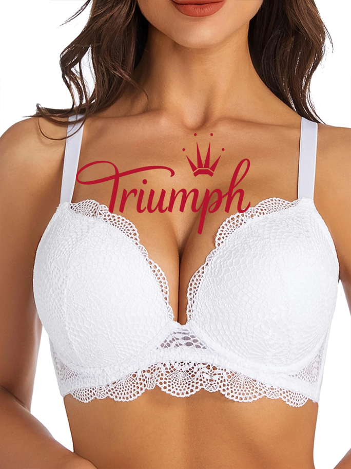 Triumph - 3 sztuki 🔥Seksowny koronkowy biustonosz damski typu push-up