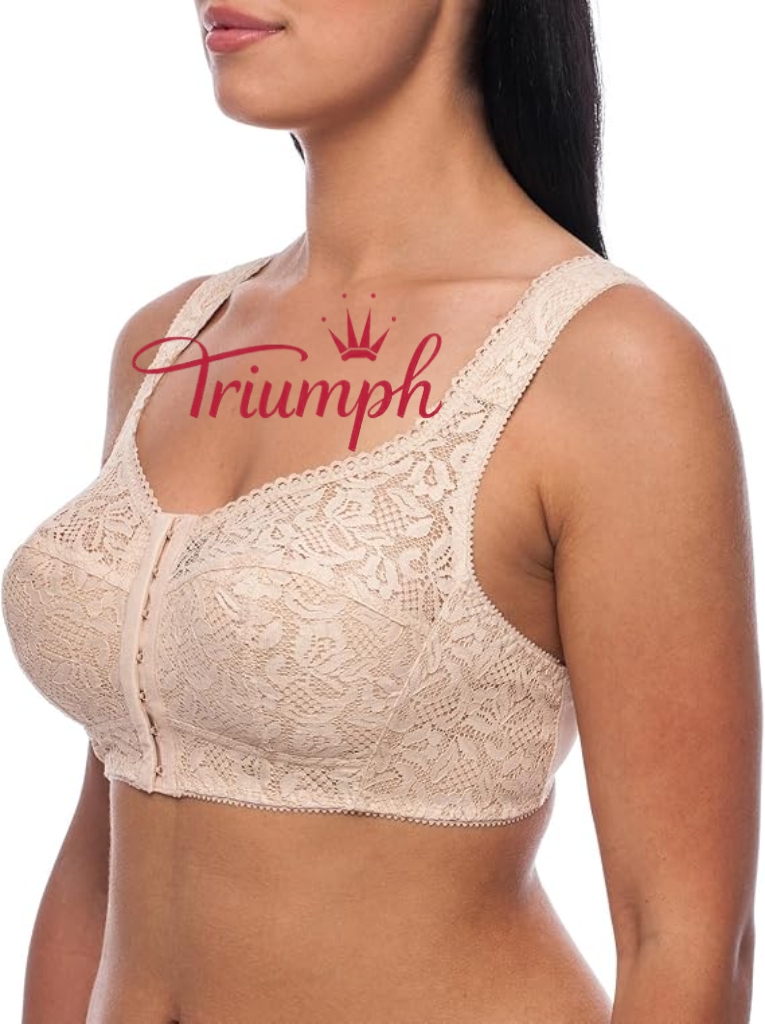 Triumph -(4 szt)Biustonosz bez fiszbin, z zapięciem z przodu, w dużym rozmiarze