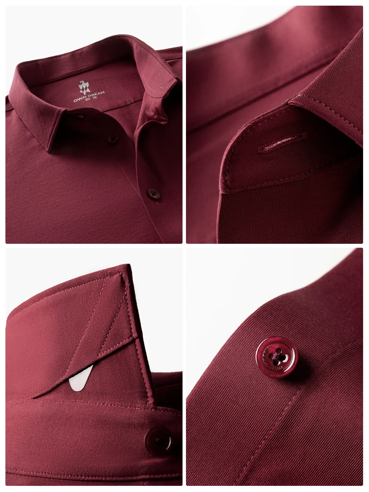 Deep Sangria Red Stretch Shirt