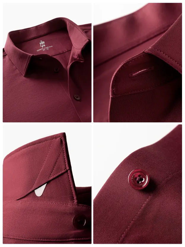 Deep Sangria Red Stretch Shirt