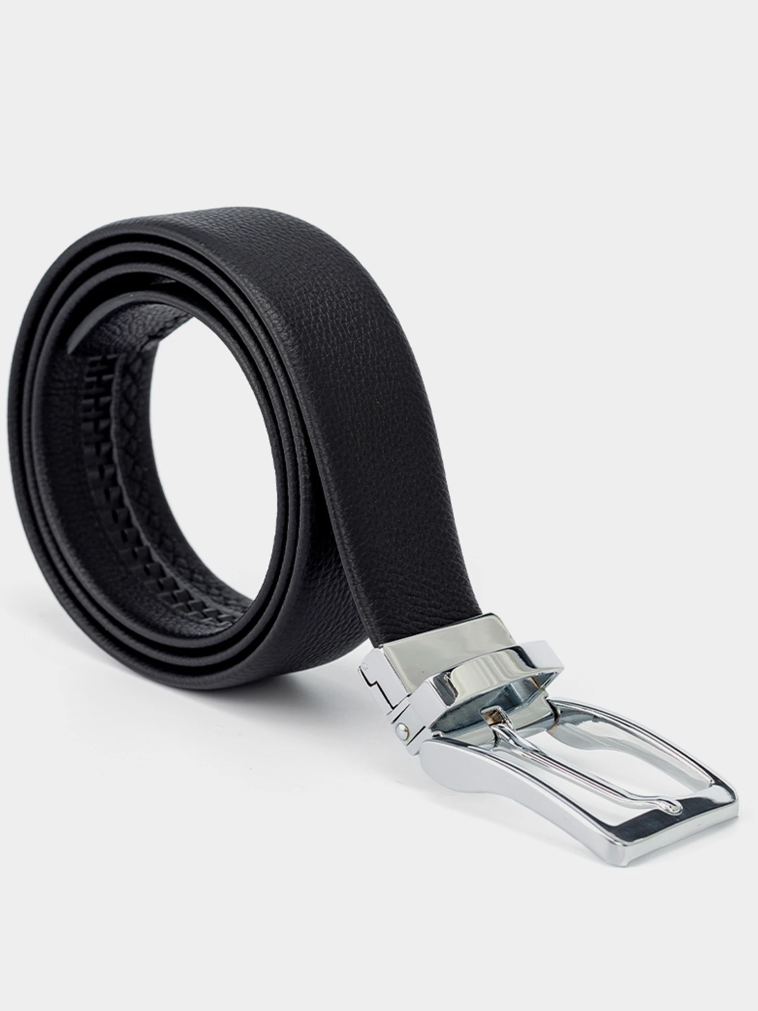 Black Lychee Grain Needle Buckle Belt