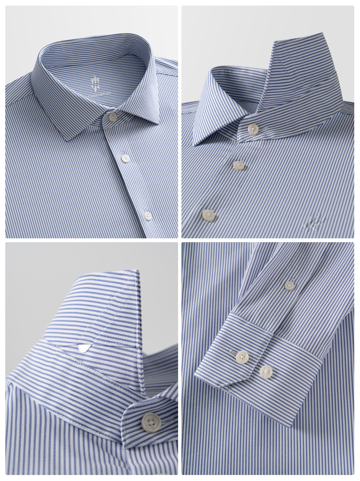 Ocean Blue Stripe Stretch Shirt