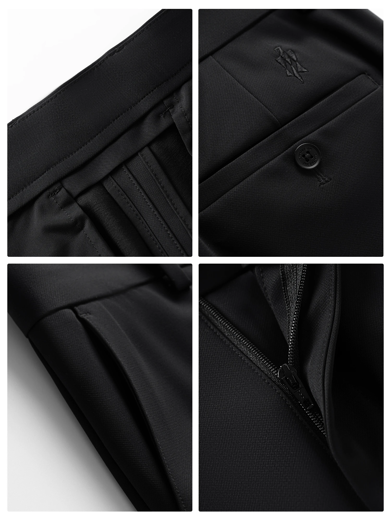 Ink Black Stretch Casual Pants