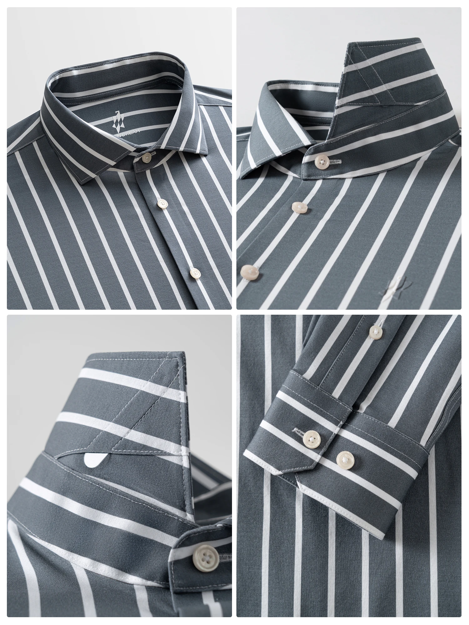 Mist Blue Stripe Stretch Shirt