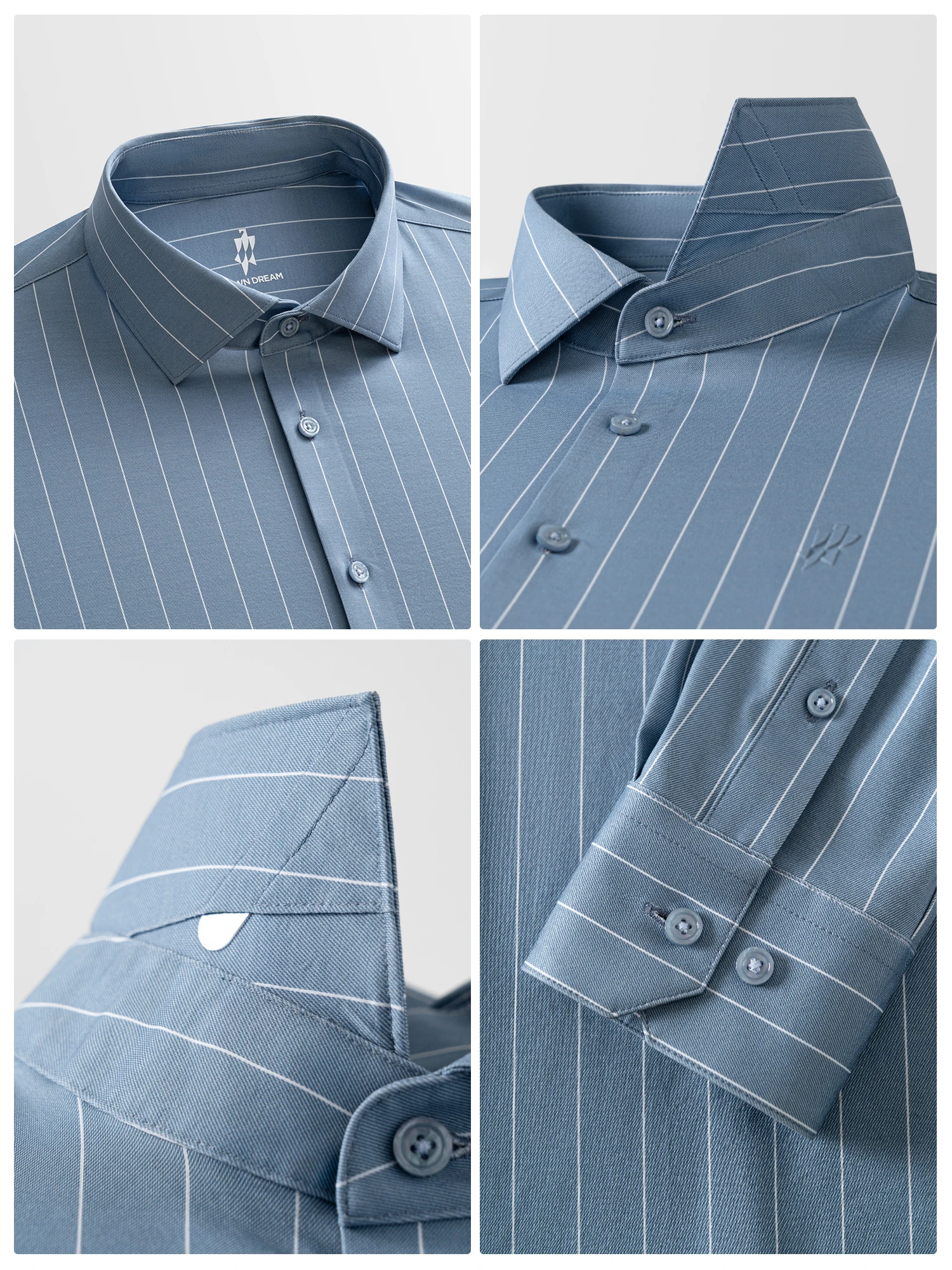 Ocean Mist Blue Stripe Stretch Shirt