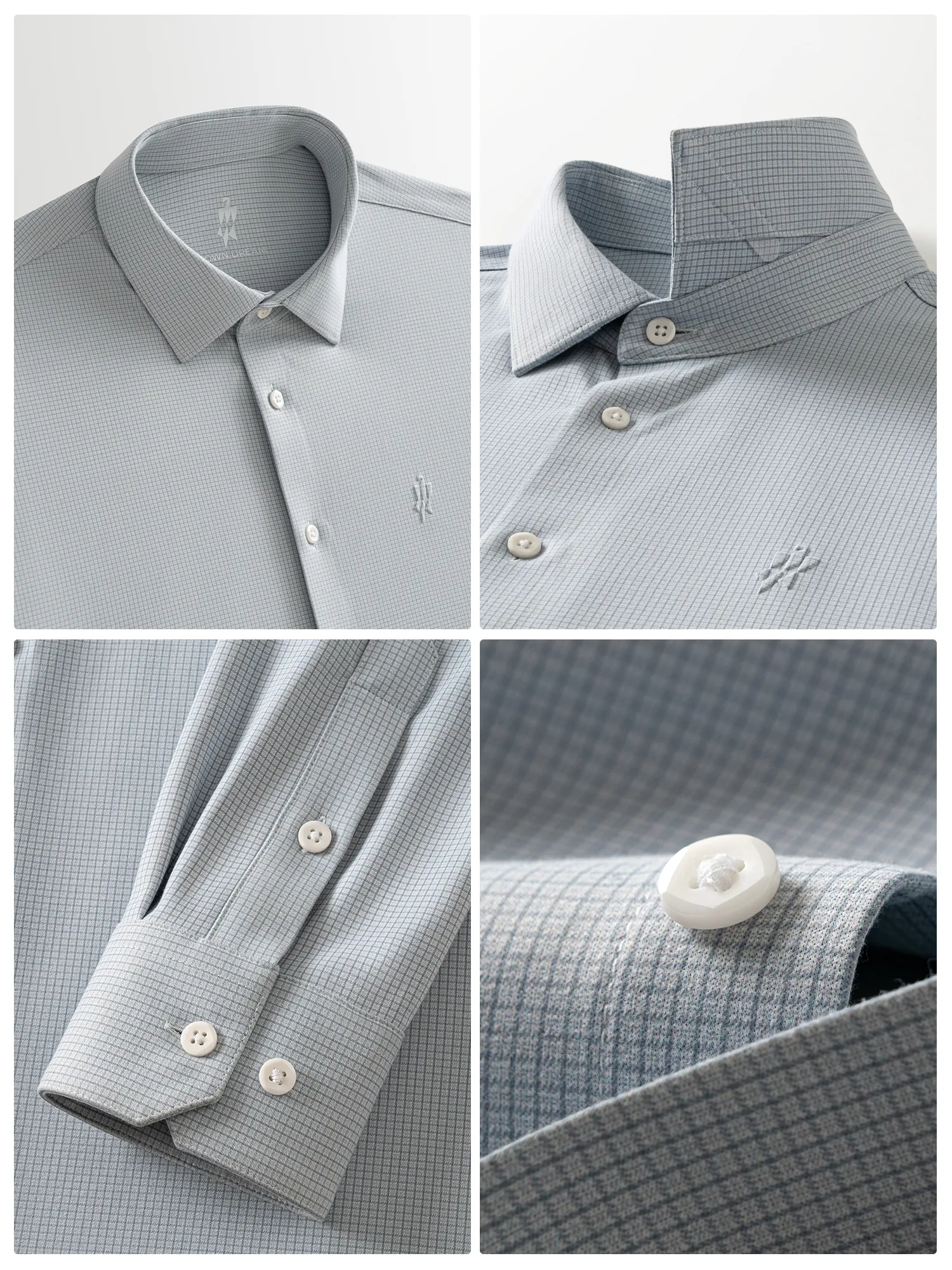 WarmTech Ultra Moonlight Gray Check Cashmere Stretch Shirt