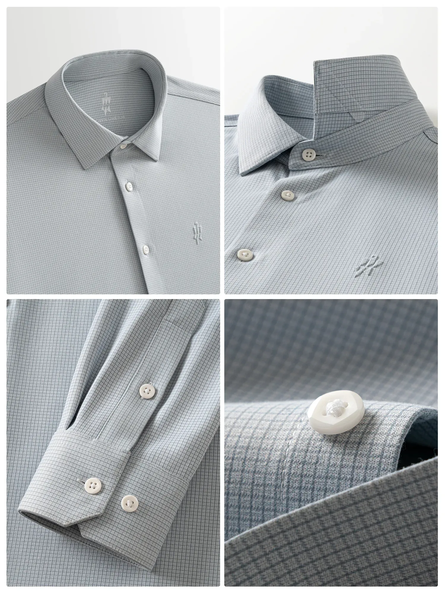 WarmTech Ultra Moonlight Gray Check Cashmere Stretch Shirt
