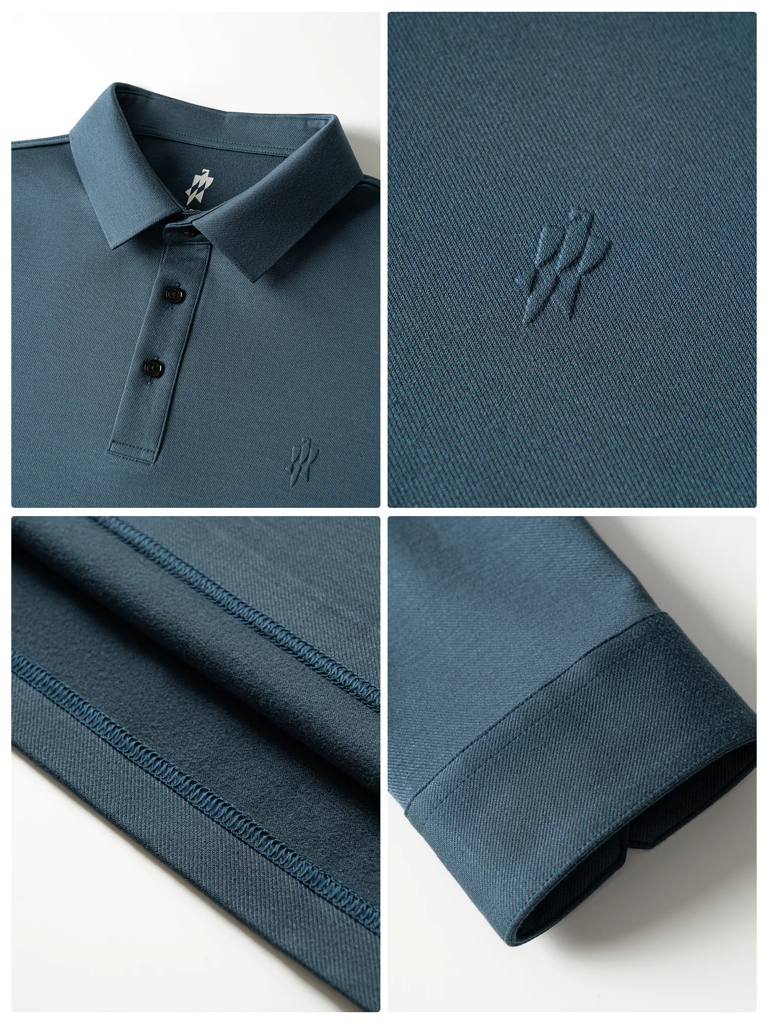 WarmTech Max Ocean Blue Silk Cashmere Stretch Polo