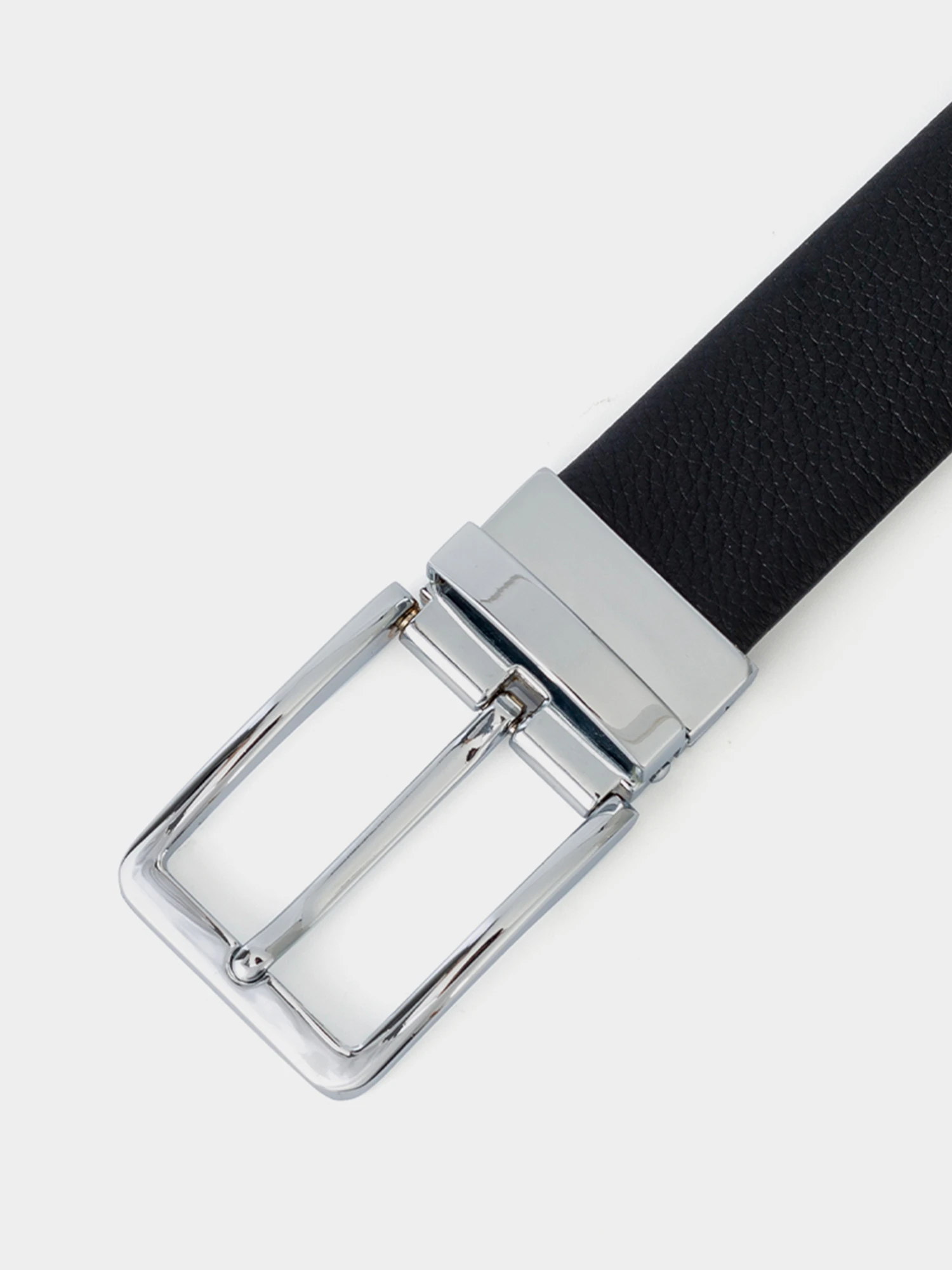 Black Lychee Grain Needle Buckle Belt