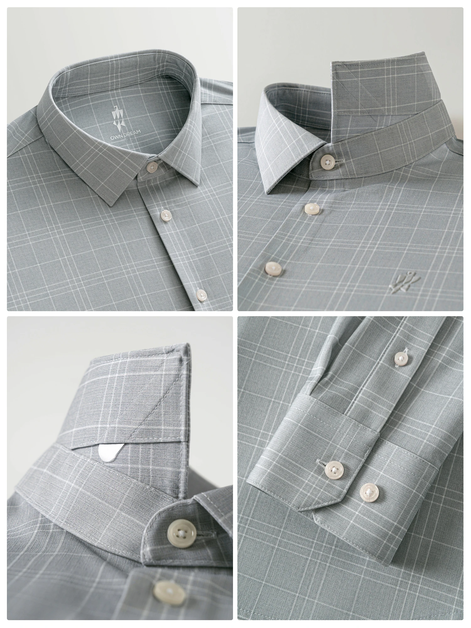 AirFlex Pro™ Mist Gray Check Stretch Shirt