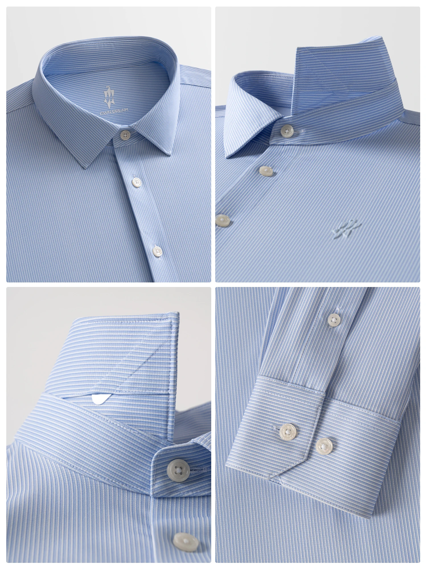 Stream Blue Stripe Stretch Shirt